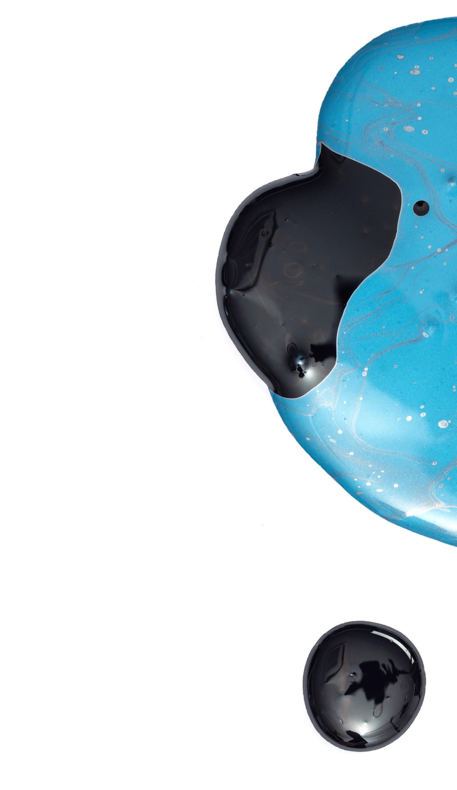 Blue and black paint blob