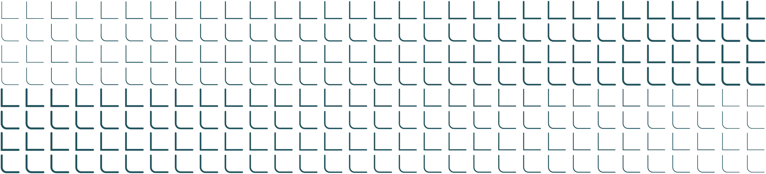 Repeating teal L-shapes pattern.